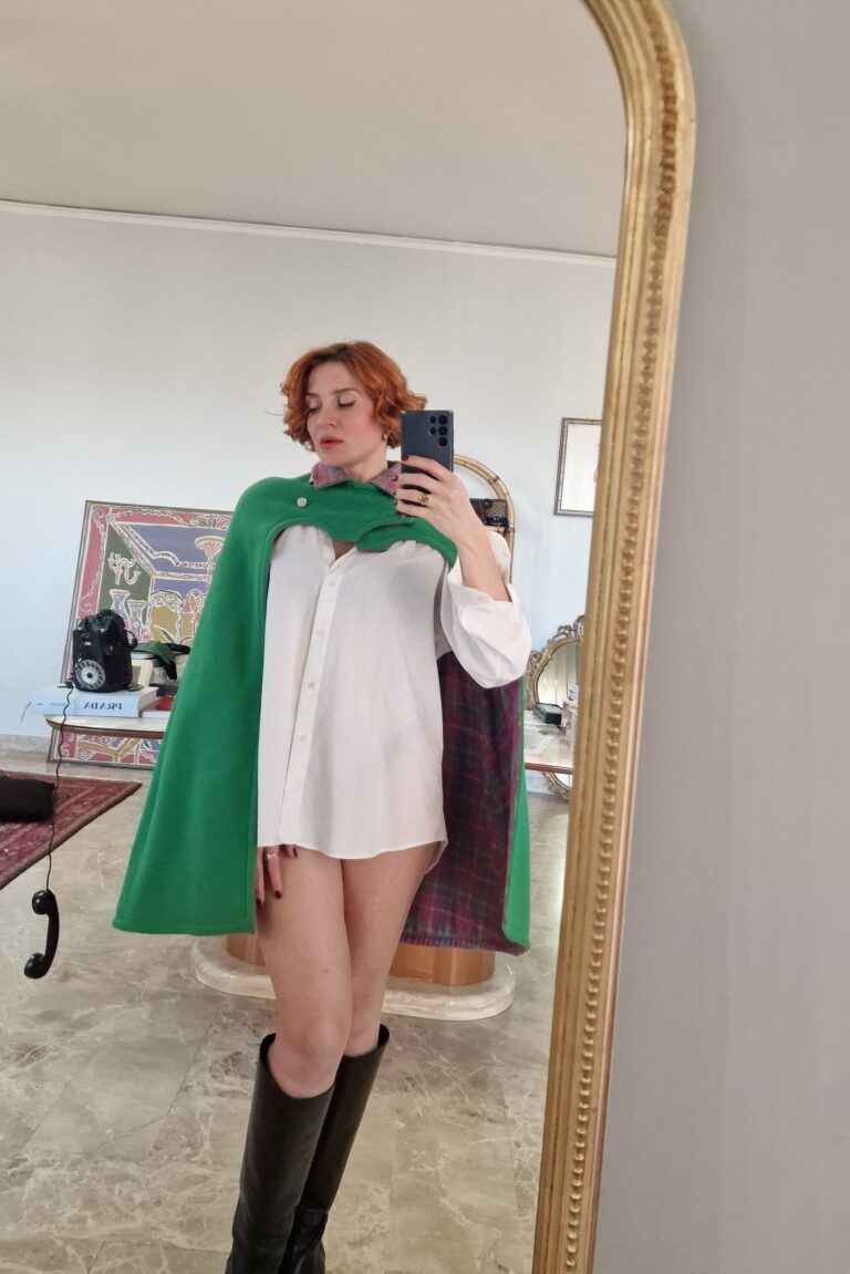 Cape mantella vintage anni 70 reversibile - immagine 19