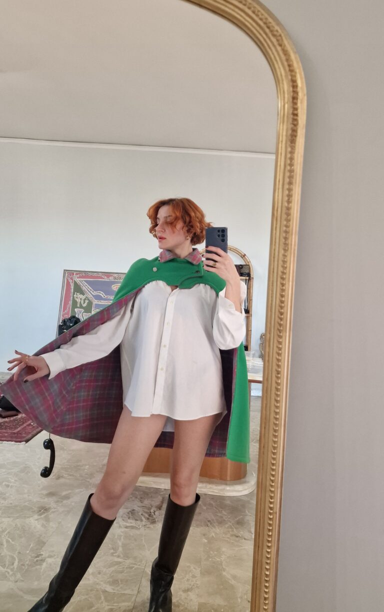 Cape mantella vintage anni 70 reversibile - immagine 18