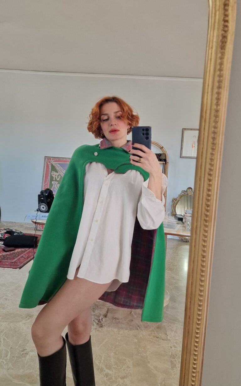 Cape mantella vintage anni 70 reversibile - immagine 17
