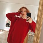 Maglione girocollo rosso by Parramatta in Puro Lambswool a maglia inglese, Nuovo.
