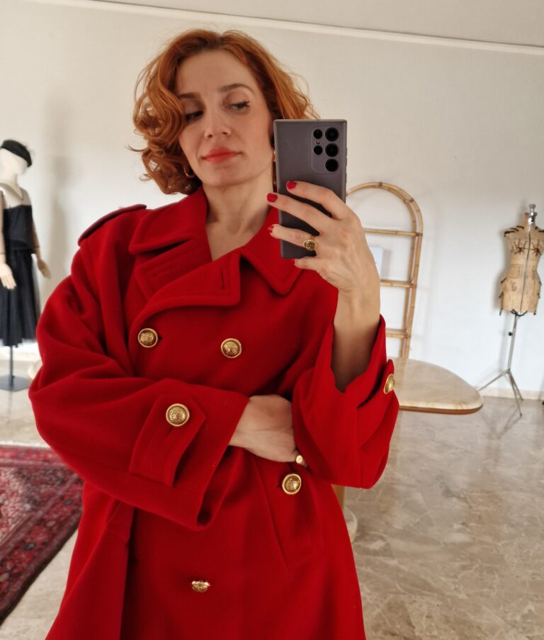 Moschino vintage Red coat caban - immagine 14
