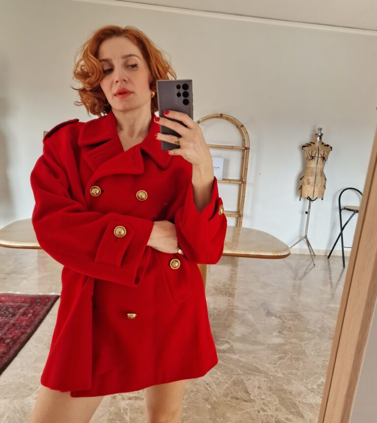 Moschino vintage Red coat caban - immagine 13