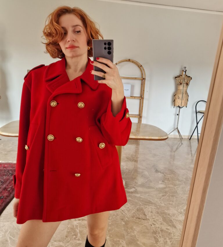 Moschino vintage Red coat caban - immagine 12