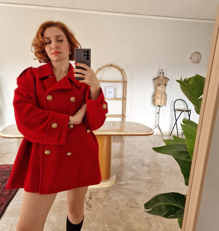 Moschino vintage Red coat caban - immagine 10