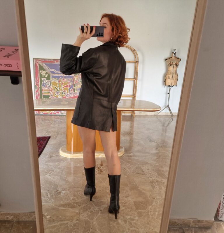 Men's leather jacket chocolate - immagine 4