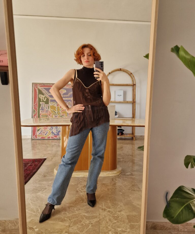 Top in Pura Seta con ricami chocolate by La Perla - immagine 5