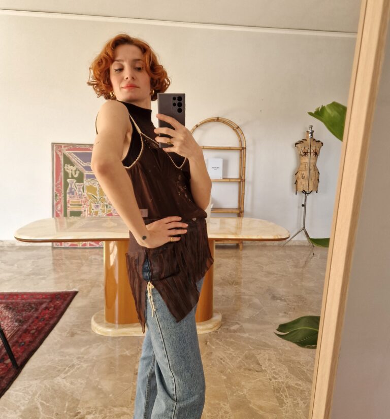Top in Pura Seta con ricami chocolate by La Perla - immagine 6