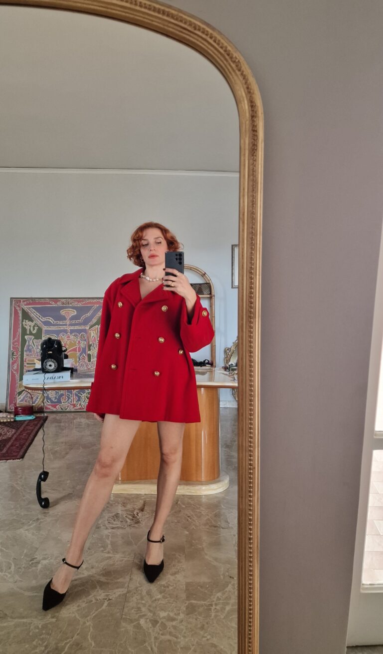 Moschino vintage Red coat caban - immagine 6