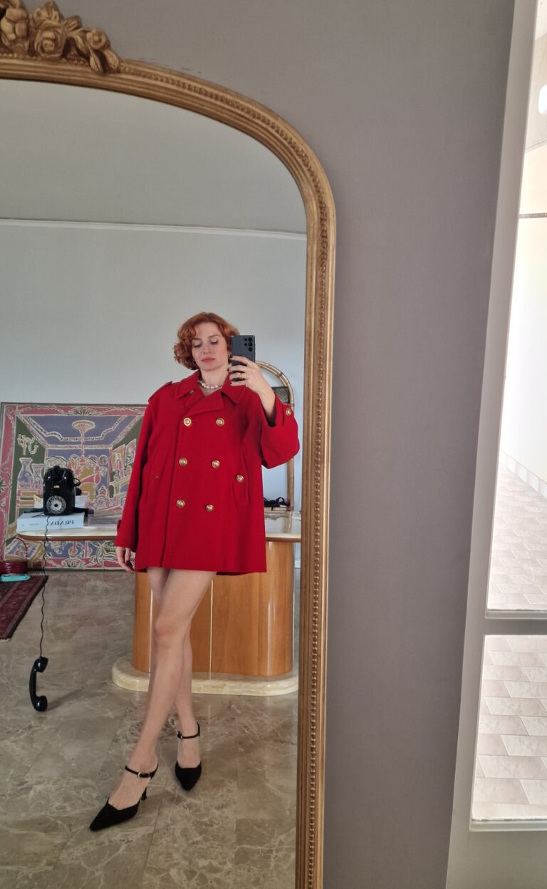 Moschino vintage Red coat caban - immagine 2