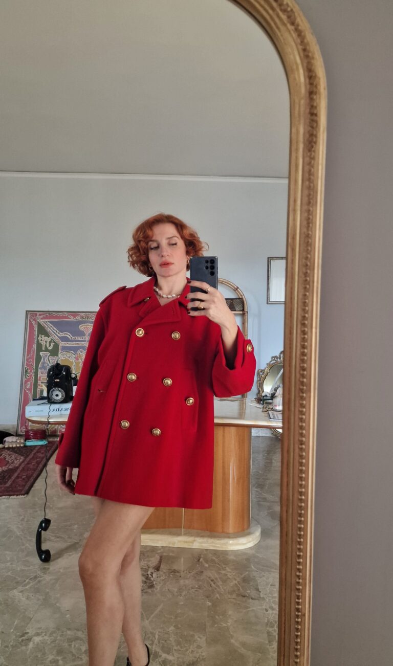 Moschino vintage Red coat caban