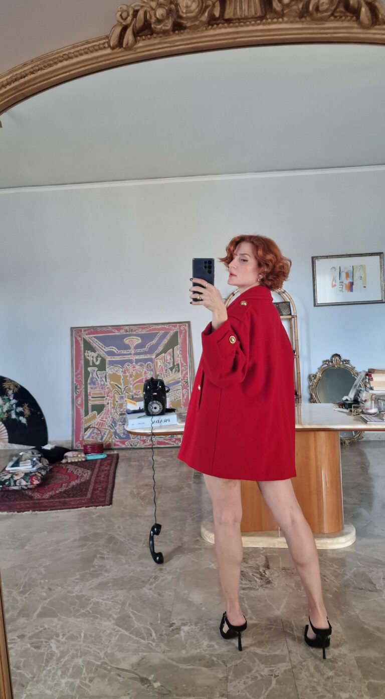 Moschino vintage Red coat caban - immagine 8