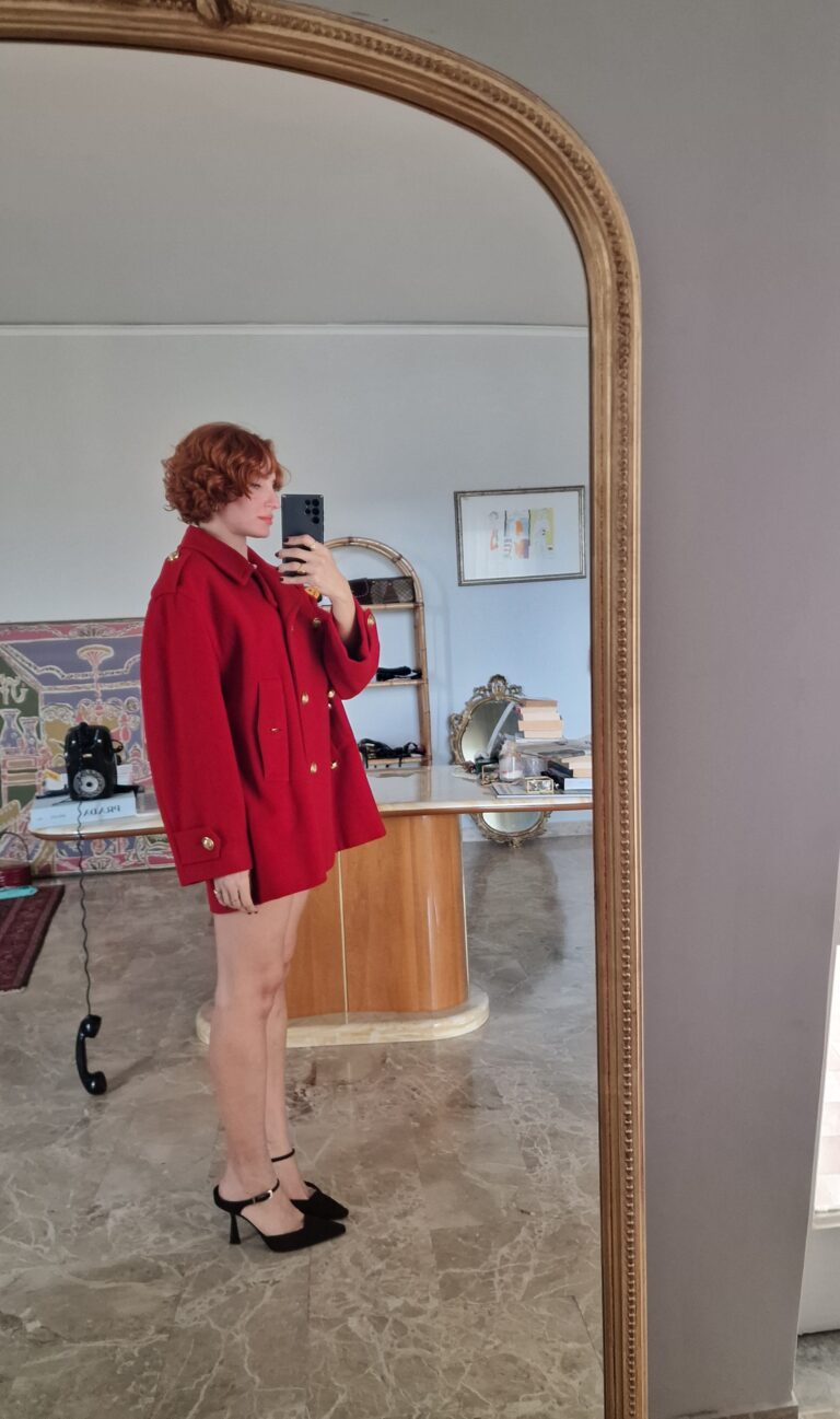 Moschino vintage Red coat caban - immagine 9