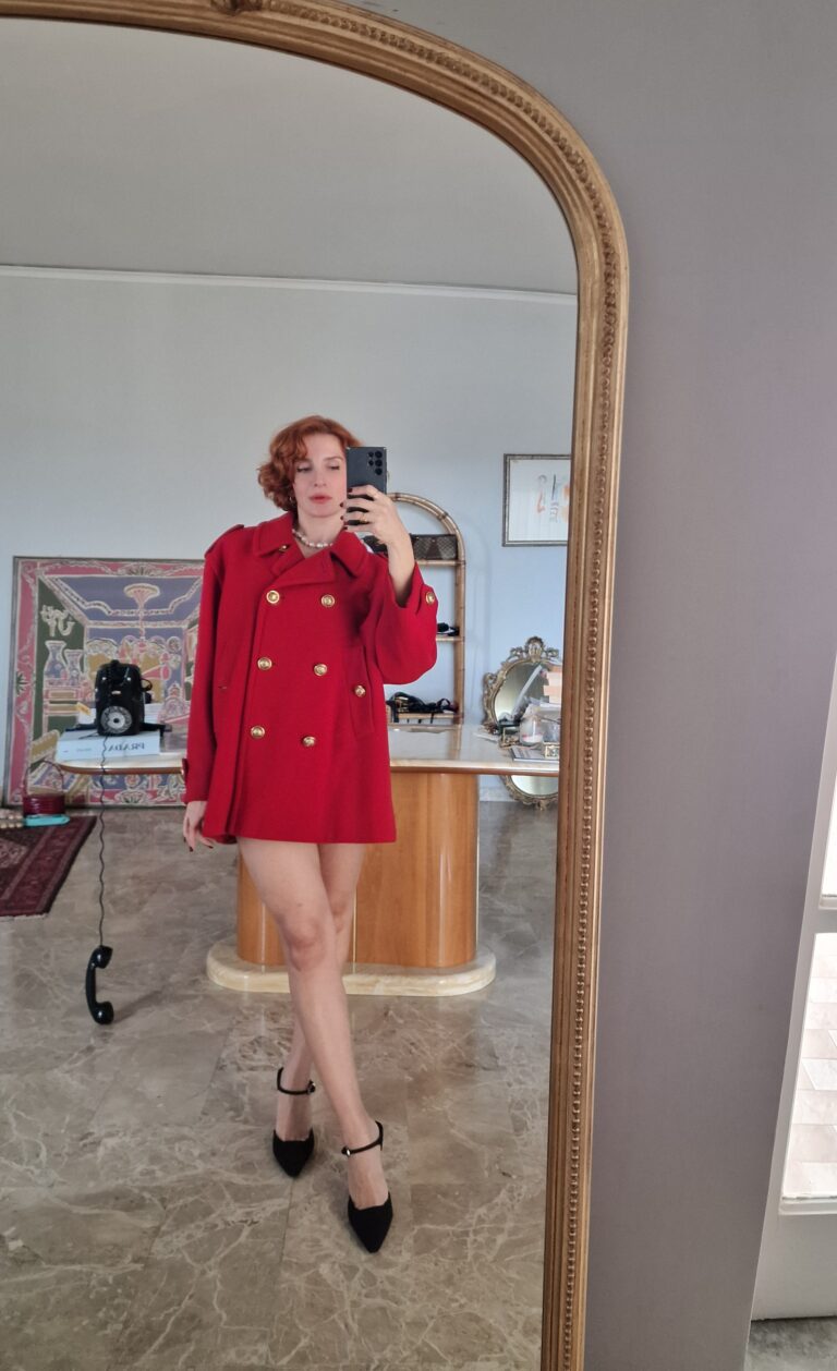 Moschino vintage Red coat caban - immagine 7
