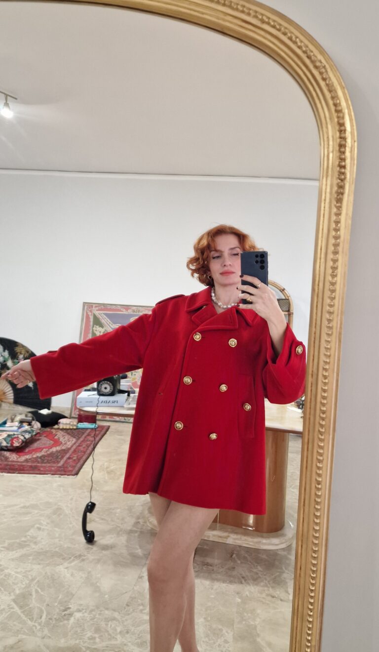 Moschino vintage Red coat caban - immagine 5
