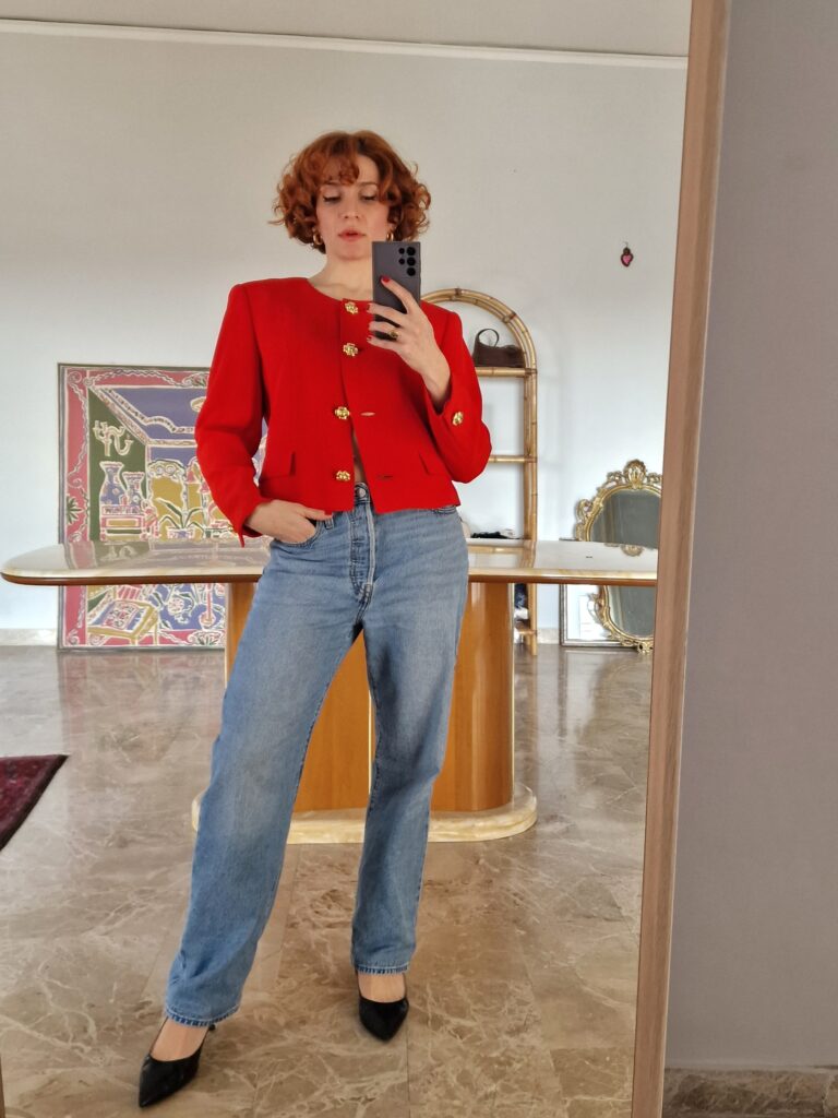 Giacca rossa vintage by Valentino - immagine 2
