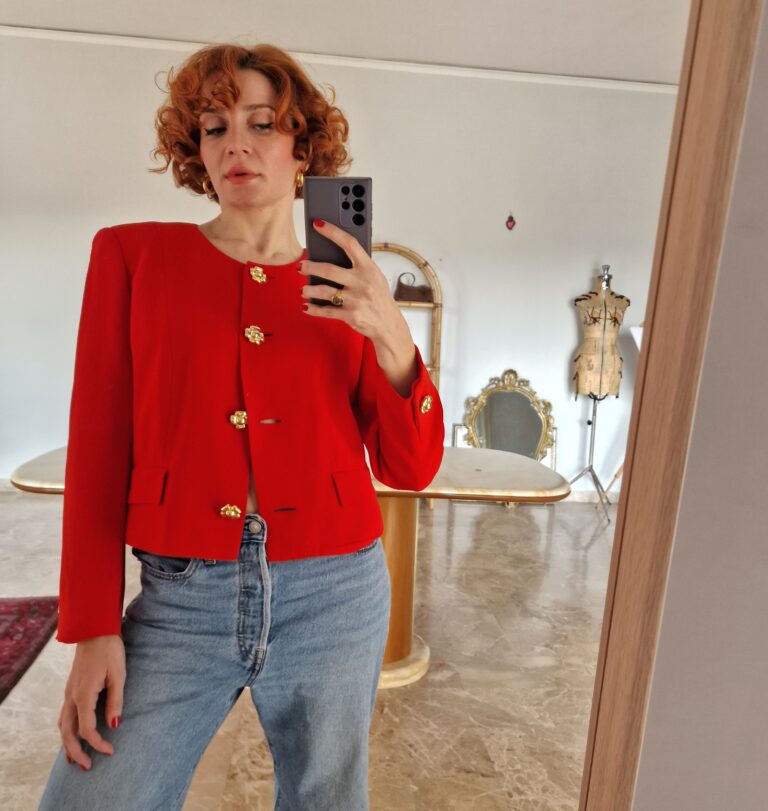 Giacca rossa vintage by Valentino - immagine 4