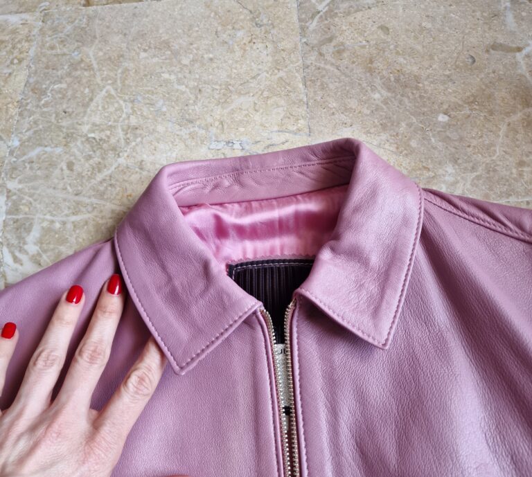 Giacca in vera pelle Rosa Malva - immagine 2