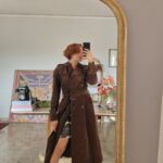 Trench vintage ma nuovo in velluto a costine chocolate tg 44
