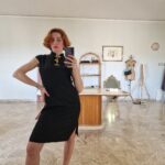 Abito qipao in taffetà nero