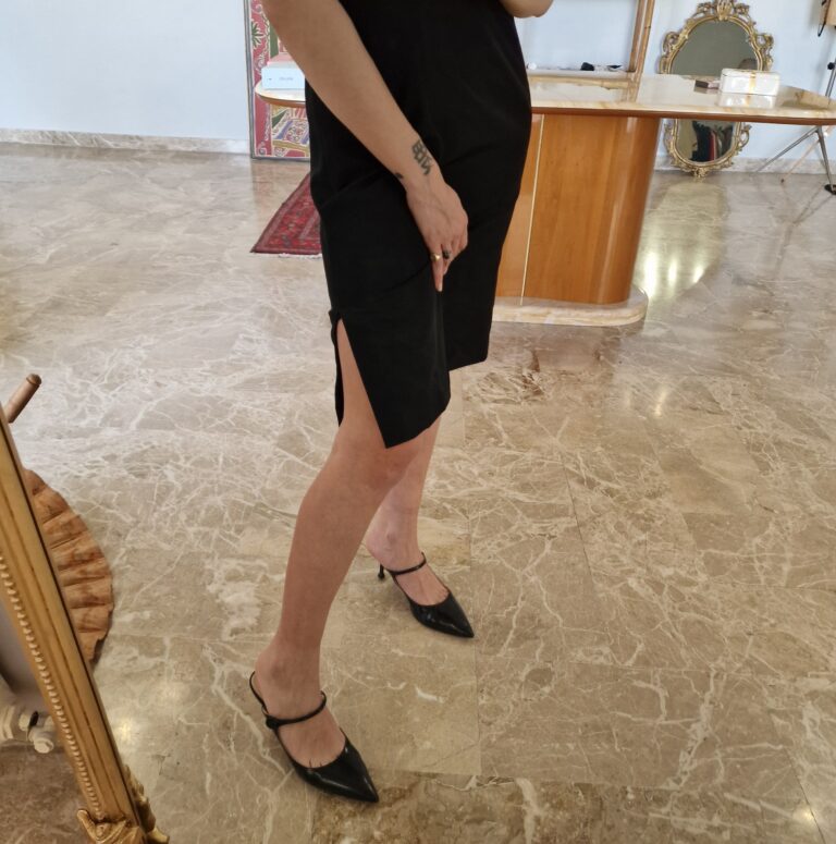 Abito qipao in taffetà nero - immagine 5