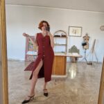 Abito chemisier vintage gessato