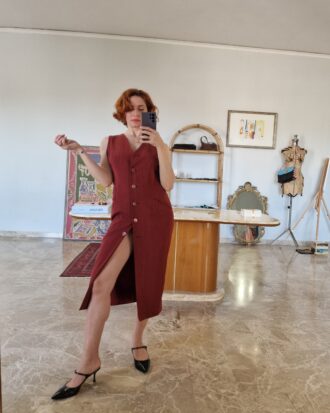 Abito chemisier vintage gessato