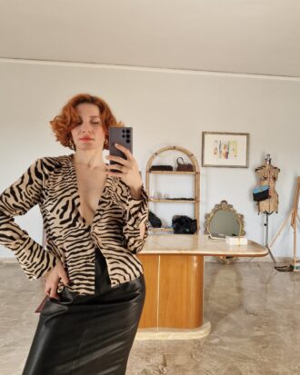 Camicia Pura Seta zebrata