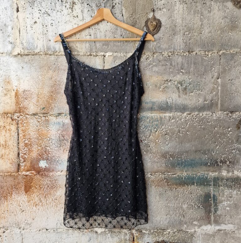 Abito vintage paillettes e perline - immagine 5