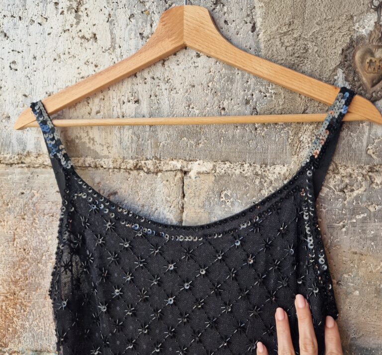 Abito vintage paillettes e perline - immagine 9