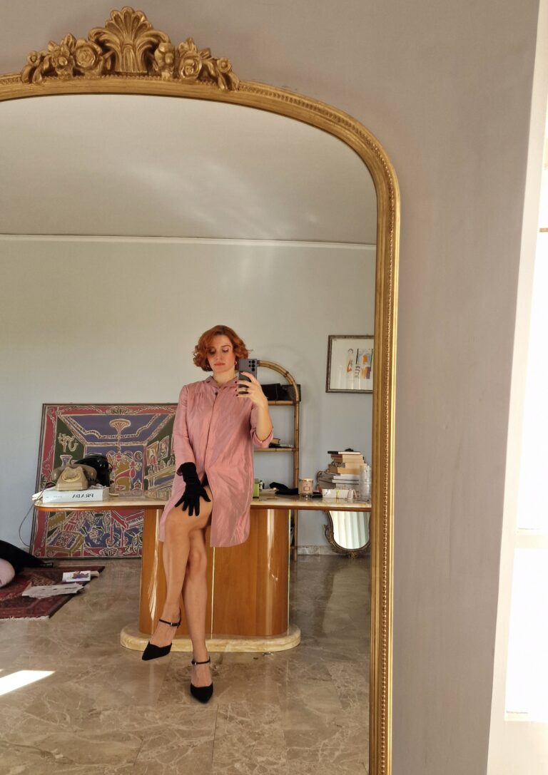 Alberto Biani capospalla shantug Seta rosa - immagine 4