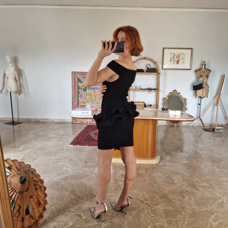 Abito vintage anni 80 con rouches - immagine 5