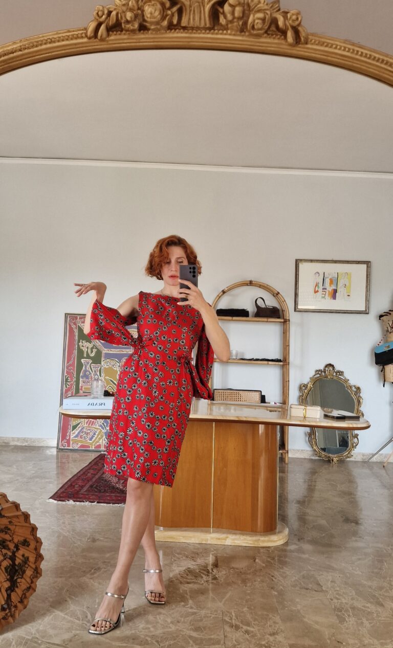 Prezioso abito vintage Sartoriale in Pura Seta Mulberry