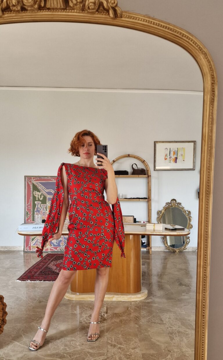 Prezioso abito vintage Sartoriale in Pura Seta Mulberry - immagine 4