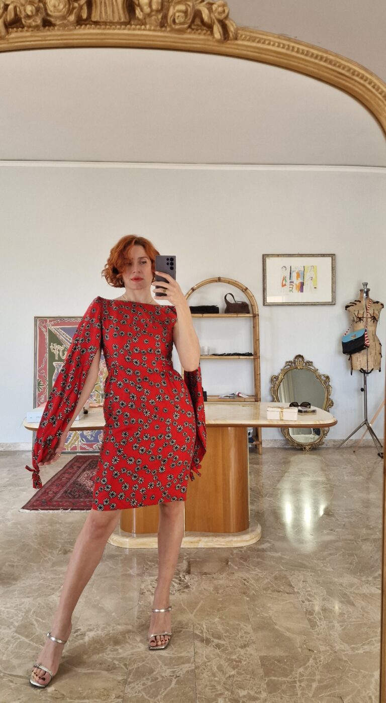 Prezioso abito vintage Sartoriale in Pura Seta Mulberry - immagine 7