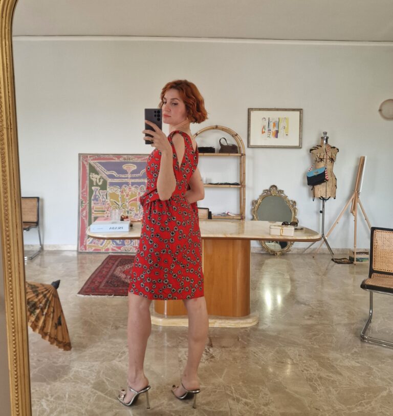 Prezioso abito vintage Sartoriale in Pura Seta Mulberry - immagine 5