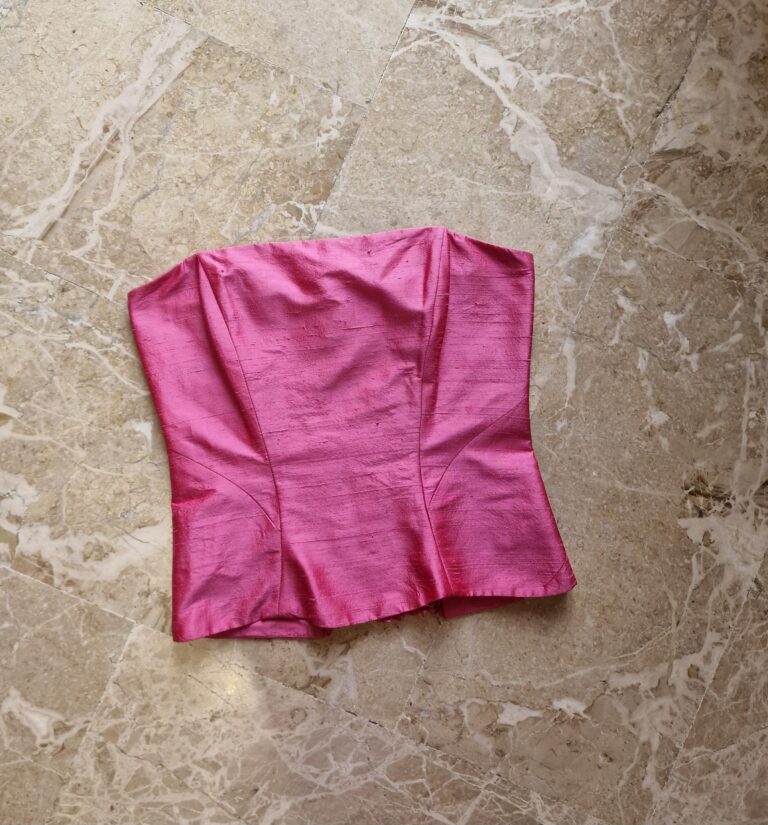Corsetto Rosa in shantug di Pura Seta - immagine 3