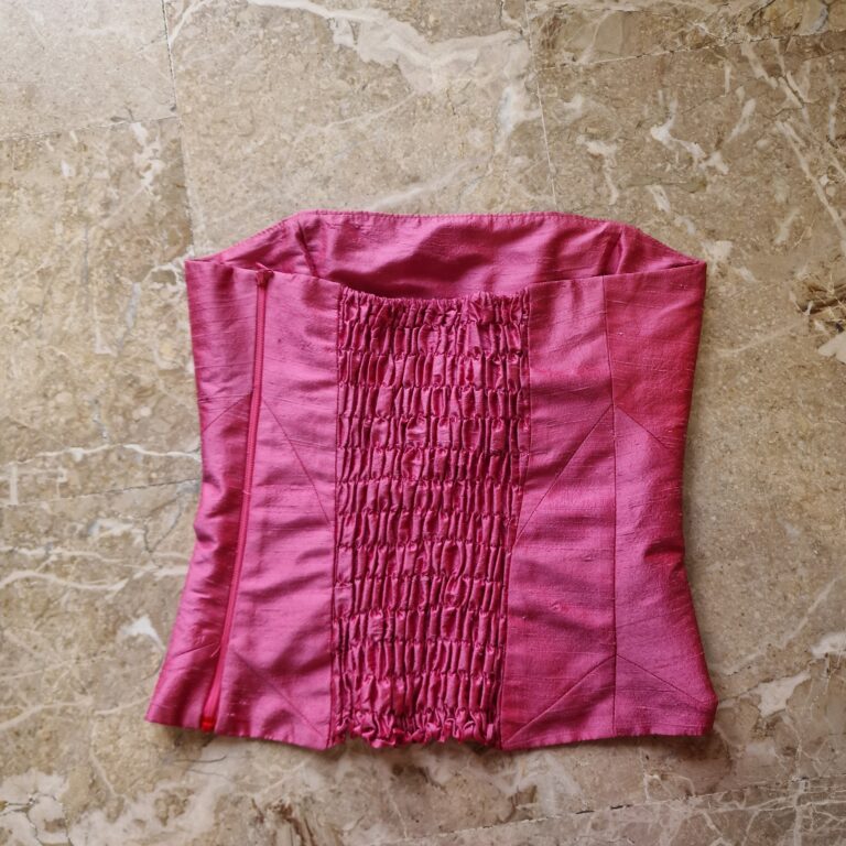 Corsetto Rosa in shantug di Pura Seta - immagine 4