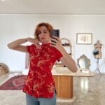 Giacca/Blusa sartoriale in Pura Seta rossa