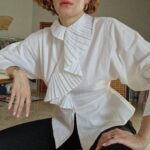 Byblos vintage collare plissé White shirt