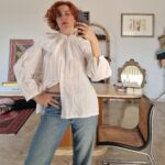 Preziosa Camicia vintage maxi colletto vittoriano