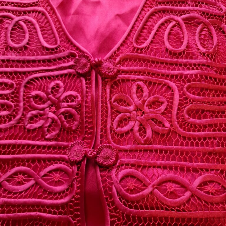 Gilet vintage in Pura Seta pregiata cinese con intarsi - immagine 9