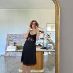 Abito vintage by La Perla in crépe con pizzo e tulle tg 44