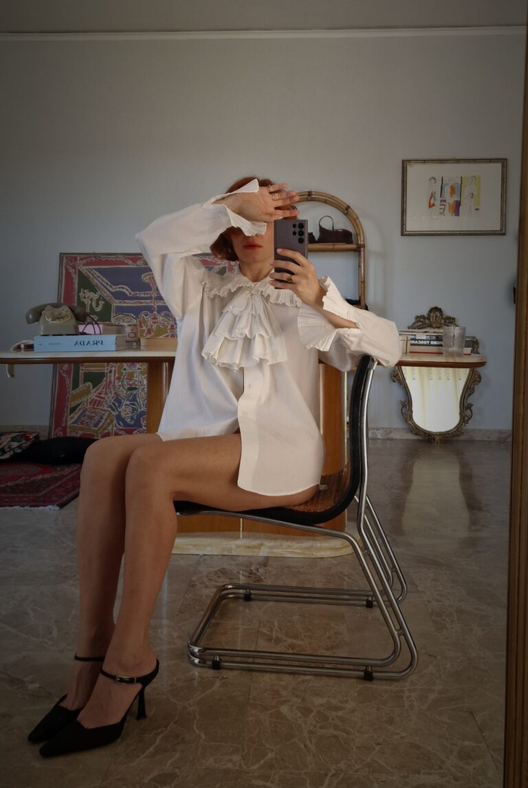 Camicia vintage by Roccobarocco maxi collar - immagine 4