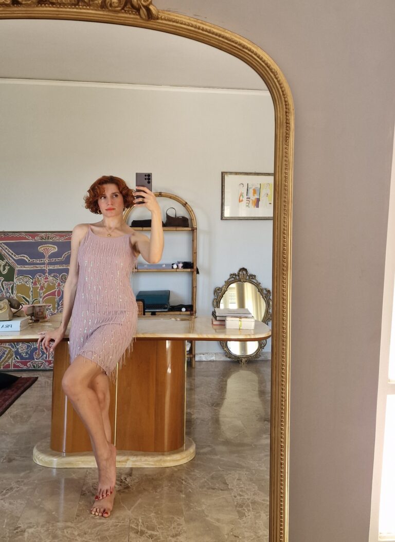 Abito Lilac in Pura Seta con paillettes - immagine 4
