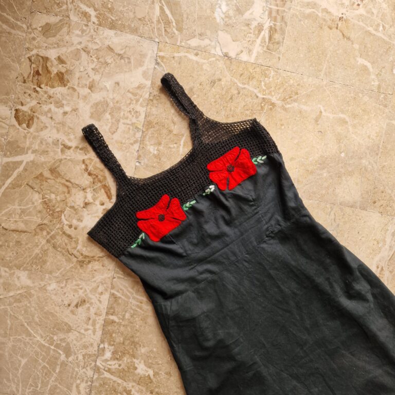 Abito sartoriale Papaveri vintage anni 70. - immagine 7