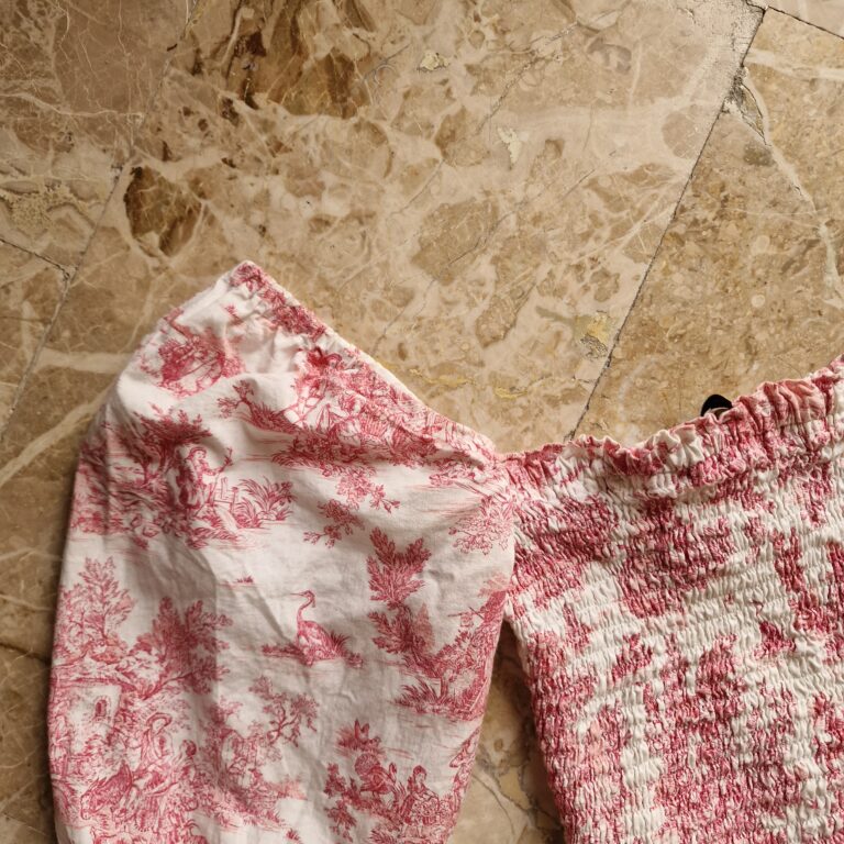 Top sartoriale toile de Jouy 100% cotone - immagine 10