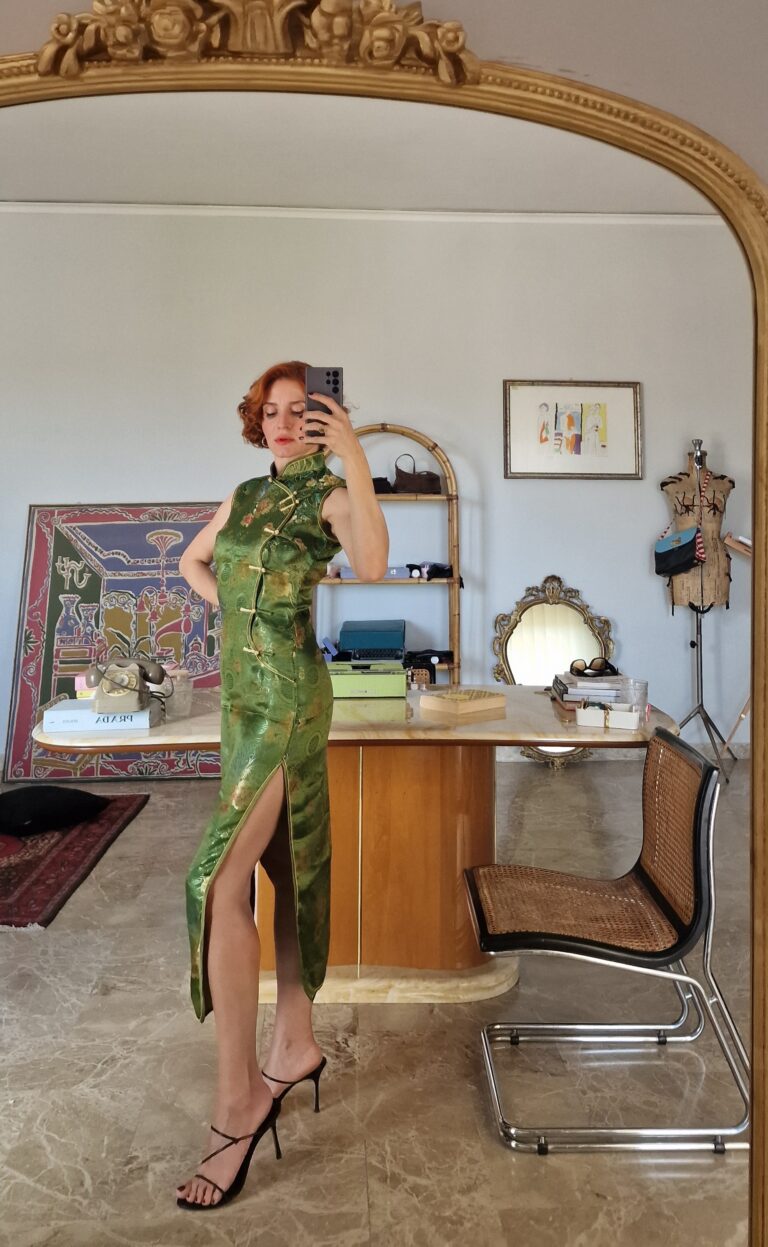 Abito Qipao/ cheongsam verde