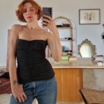 Corsetto steccato in seta drappeggiata