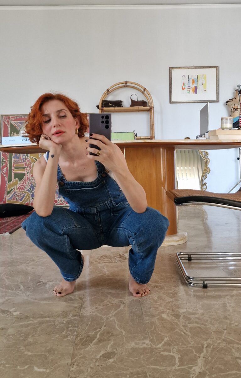 Salopette vintage in denim - immagine 4