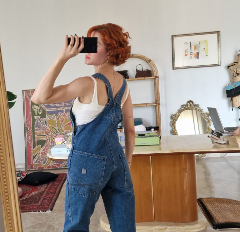 Salopette vintage in denim - immagine 2